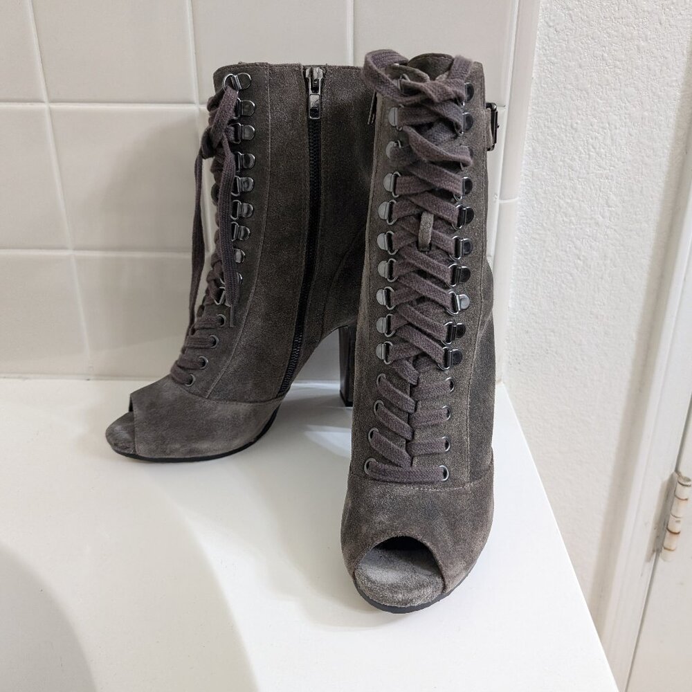 Sam Edelman Belmont Graphite Lace Up Boots - Size 8.5
